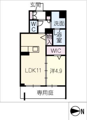 プレシャスレジデンス丸の内(1LDK/1階)の間取り写真
