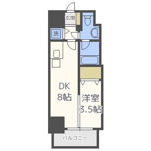 イグレック南本町(1DK/7階)の間取り写真