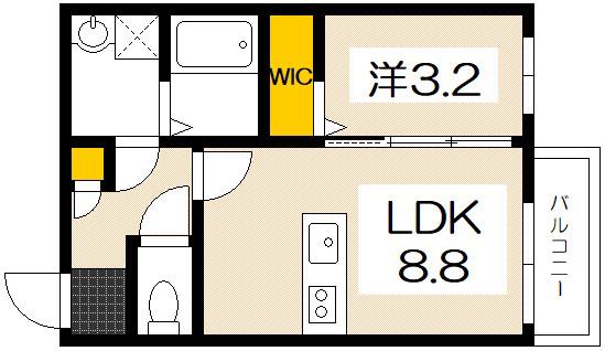 スマイルレジデンス三筋北館(1LDK/3階)の間取り写真
