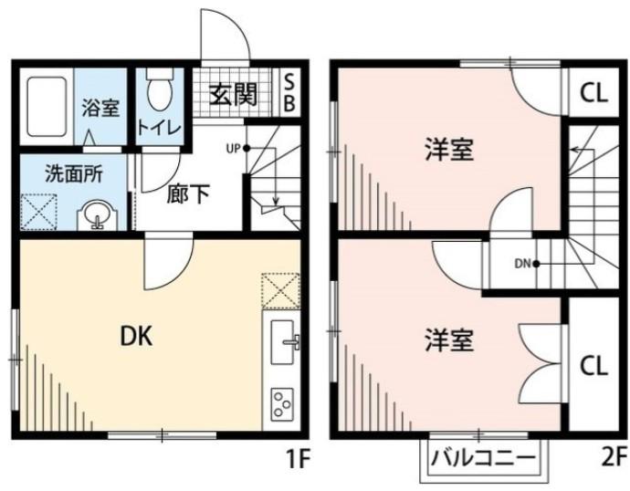 陽だまりの詩マイパレス(2DK/1階)の間取り写真