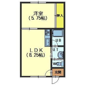 ピュアパレス昭和(1LDK/3階)の間取り写真