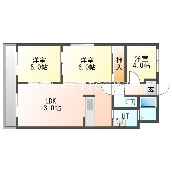 シティパル明園公園(3LDK/4階)の間取り写真