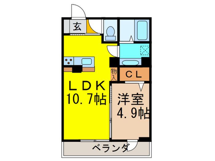 ヴィグノーブル上石神井(1LDK/2階)の間取り写真