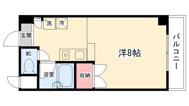 アクシス古淵(ワンルーム/5階)の間取り写真