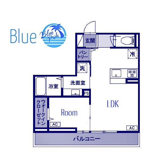 アンスリウム湘南台(1LDK/2階)の間取り写真