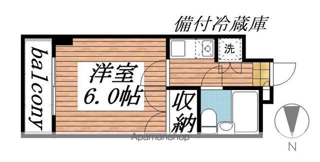 カーサ目黒(1K/1階)の間取り写真