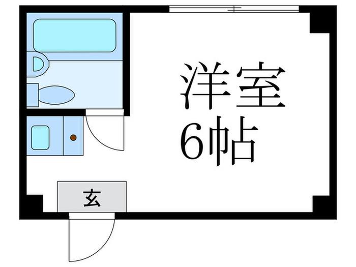 ハイツ美山(ワンルーム/3階)の間取り写真