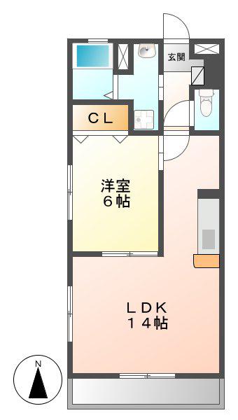 グレースコート(1LDK/1階)の間取り写真