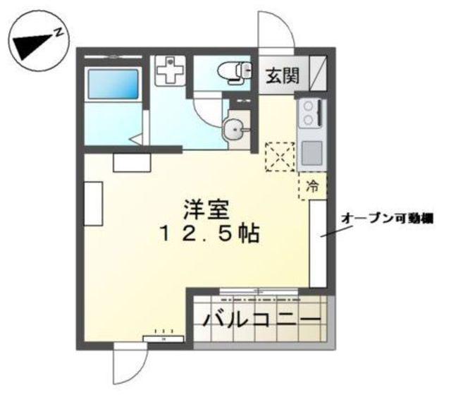 戸田市中町マンション工事(ワンルーム/1階)の間取り写真