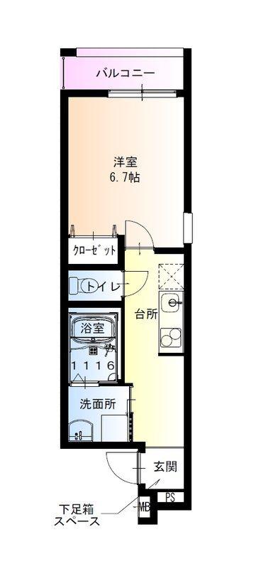フジパレス阪急武庫之荘駅西III番館(1K/1階)の間取り写真