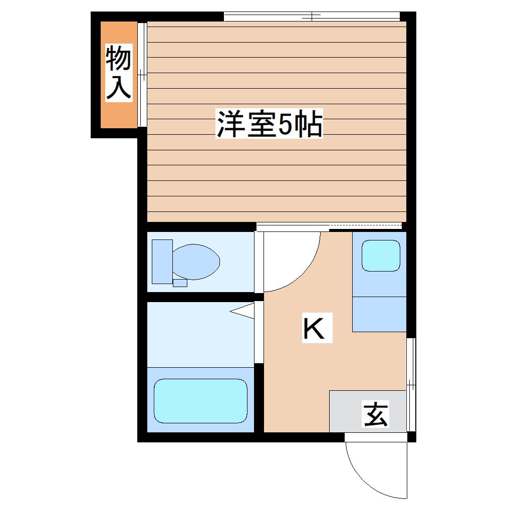 成田ハイツ(1K/1階)の間取り写真