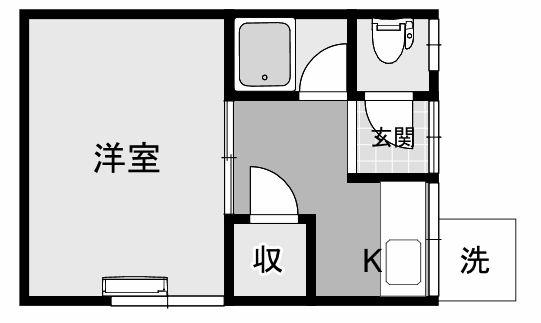 エルカンポIII(1K/1階)の間取り写真