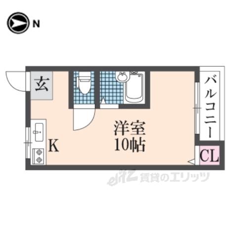 シャンテ―天の川(ワンルーム/4階)の間取り写真