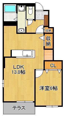 メゾンK(1LDK/1階)の間取り写真