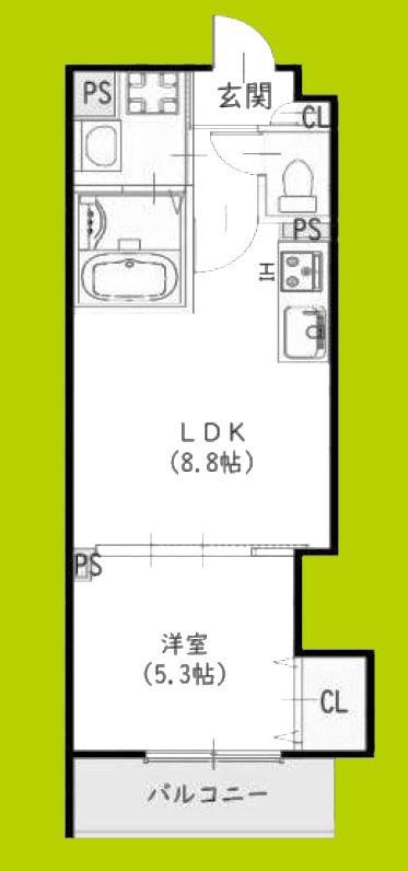 ラモーナ半田(1LDK/3階)の間取り写真