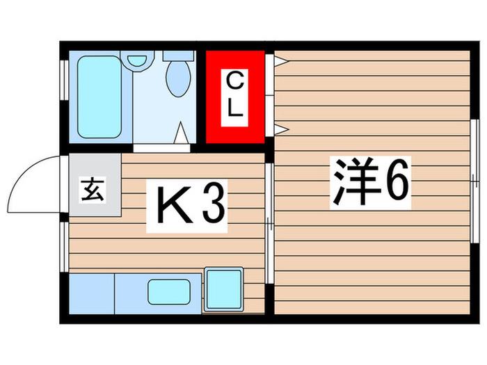 コーポコトブキA(1K/1階)の間取り写真