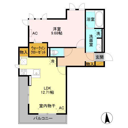 アーバンクレスト白板(1LDK/3階)の間取り写真
