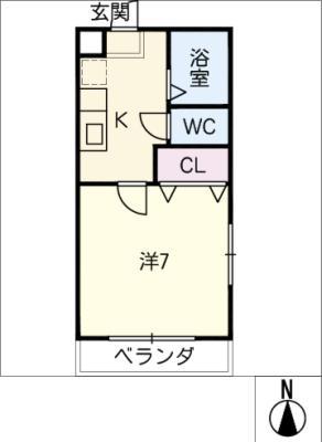 エトワール向陽(1K/3階)の間取り写真