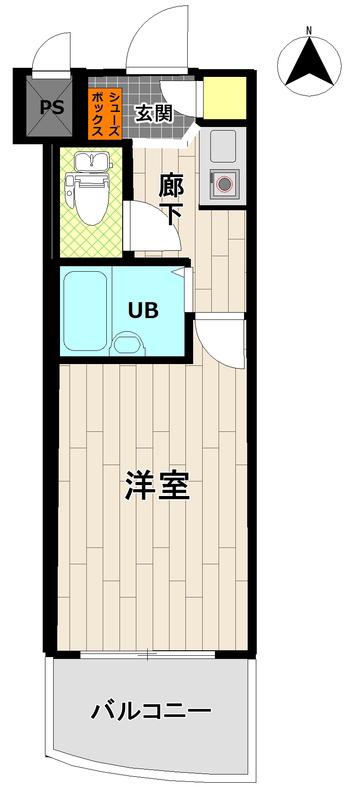 淡路ハイツ(1K/8階)の間取り写真