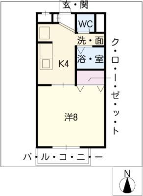 サープラスワンサワキ(1K/1階)の間取り写真
