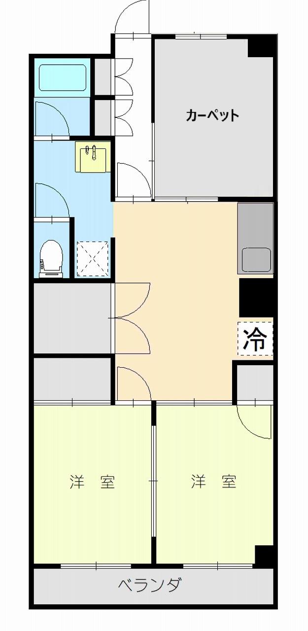 RESPLANDOR伊勢崎レスプランドール(3DK/4階)の間取り写真