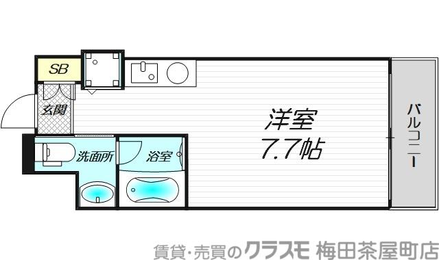 ルクレ立売堀(ワンルーム/11階)の間取り写真