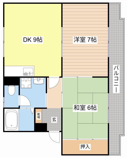 グランドゥールタナカ(2LDK/2階)の間取り写真
