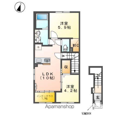 ORIENTAL COURT(2LDK/2階)の間取り写真