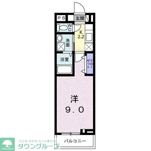 ラフレシール・ヴァン(1K/2階)の間取り写真