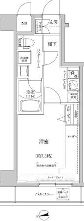 パティーナ住吉DUO(1K/2階)の間取り写真