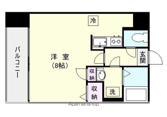 KOU TAI SHIN BUIL 西田(ワンルーム/2階)の間取り写真