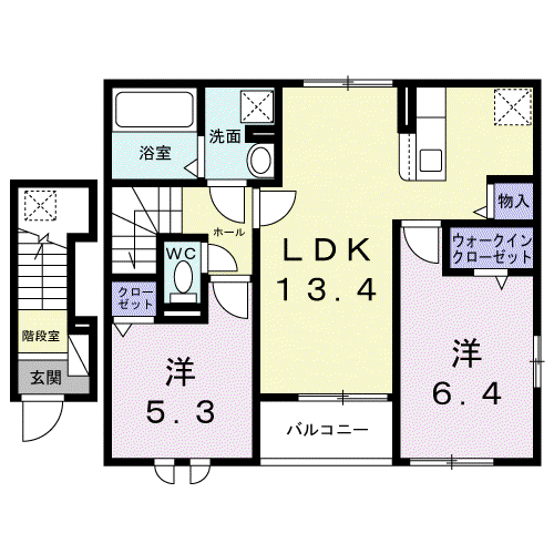 サンリット(2LDK/2階)の間取り写真