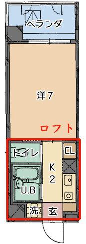 トーマスMEIMO(1K/7階)の間取り写真