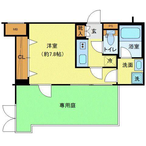 クレヴィスタ板橋志村(1K/1階)の間取り写真