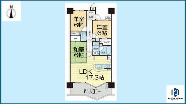 ライオンズシティ桜山(3LDK/14階)の間取り写真