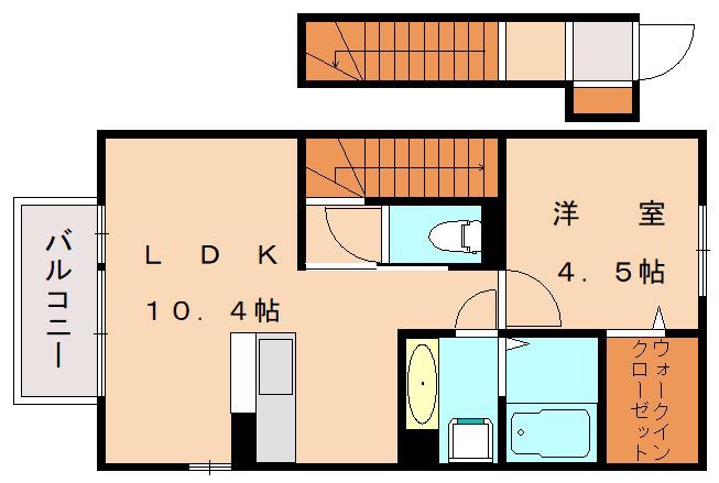 アッサンブレ S(1LDK/2階)の間取り写真