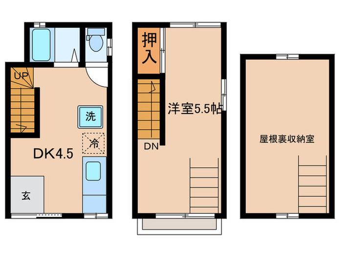 本郷四丁目アパート(1DK/1階)の間取り写真