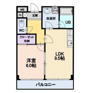 LIMPIA太田(1LDK/2階)の間取り写真