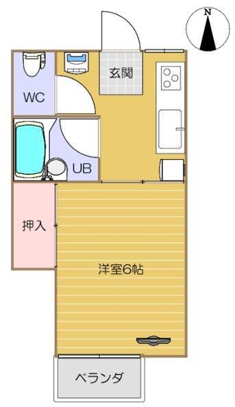 ハイツマキ(1K/3階)の間取り写真