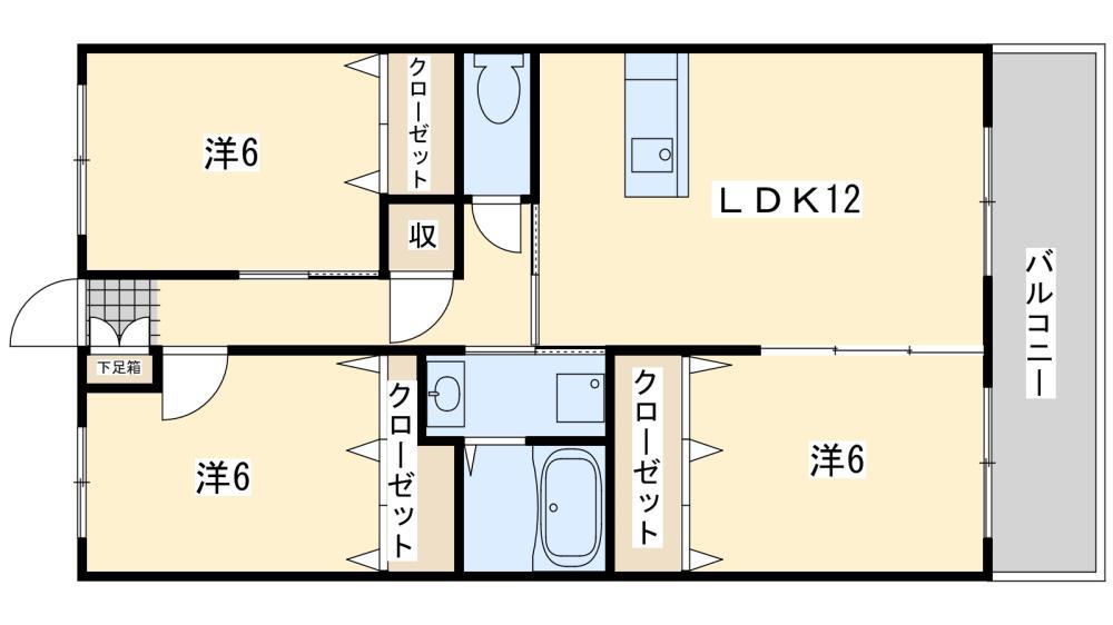 リシェス楠橋(3LDK/3階)の間取り写真