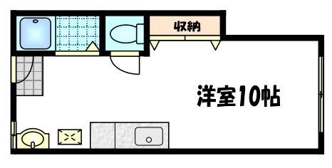 紫野ハイツ(ワンルーム/4階)の間取り写真