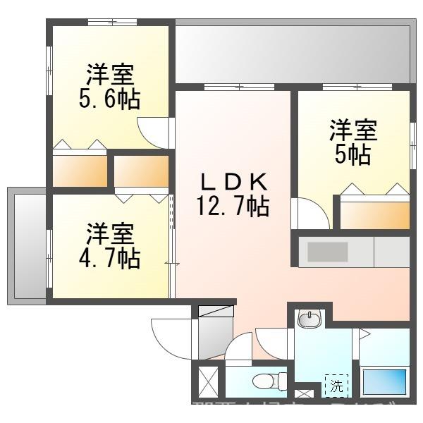 SOLARE(3LDK/4階)の間取り写真