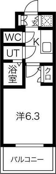 エスリードレジデンス大阪ザ・クラス(1K/12階)の間取り写真