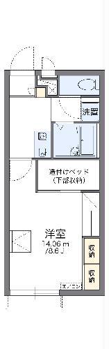 レオパレスウィッシュ(1K/1階)の間取り写真