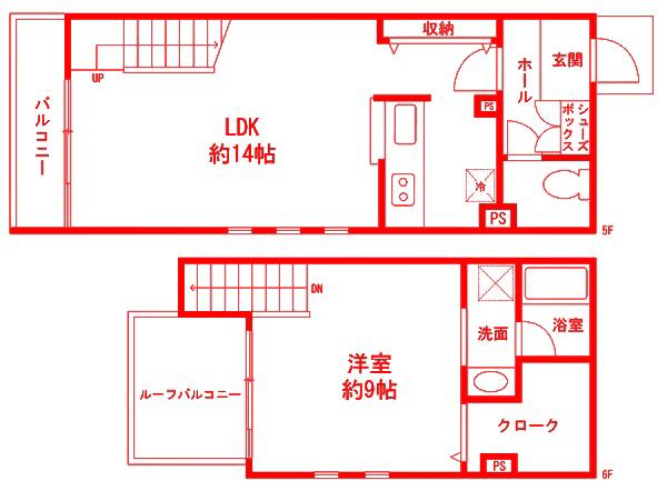 レジェンドスクエア三ツ境I(1LDK/5階)の間取り写真