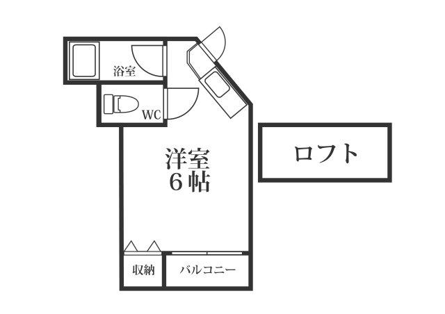 カンステレイションII103(ワンルーム/1階)の間取り写真