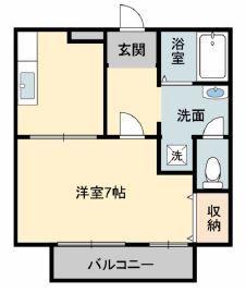 セピアコート(1K/1階)の間取り写真