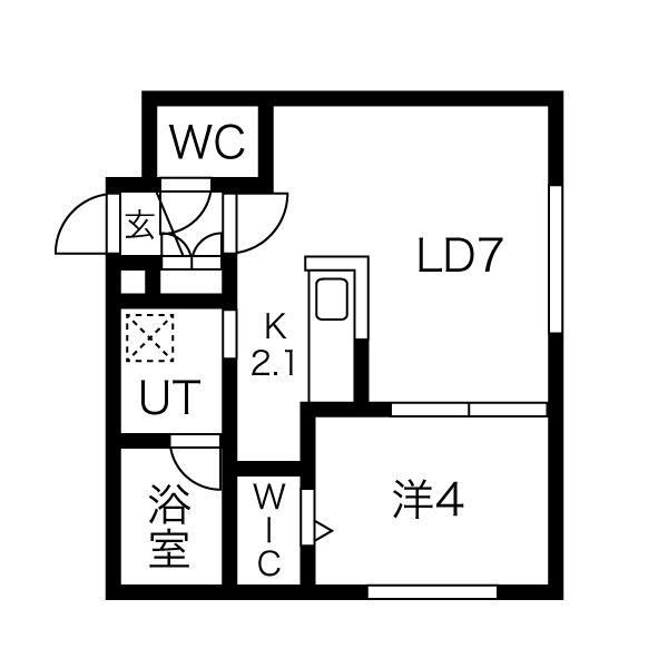 LEAF(1LDK/3階)の間取り写真