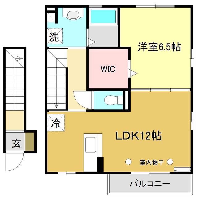 メイリーシェン(1LDK/2階)の間取り写真