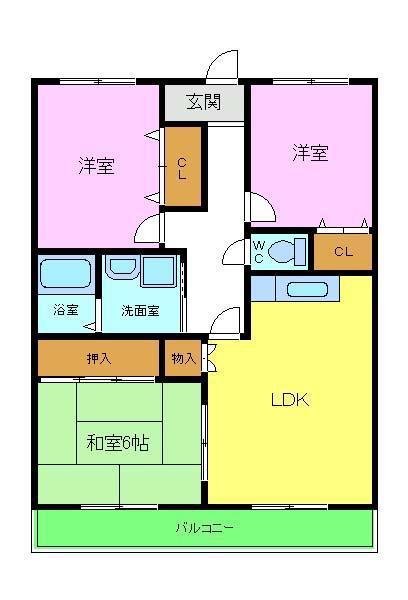 コンフォート津々山台(3LDK/3階)の間取り写真